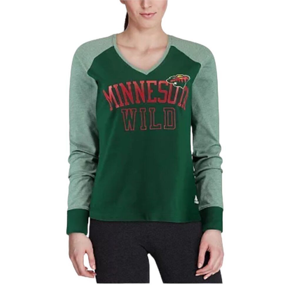 Adidas Minnesota Wild Green NHL Long Sleeve Tee Size‎ Medium
